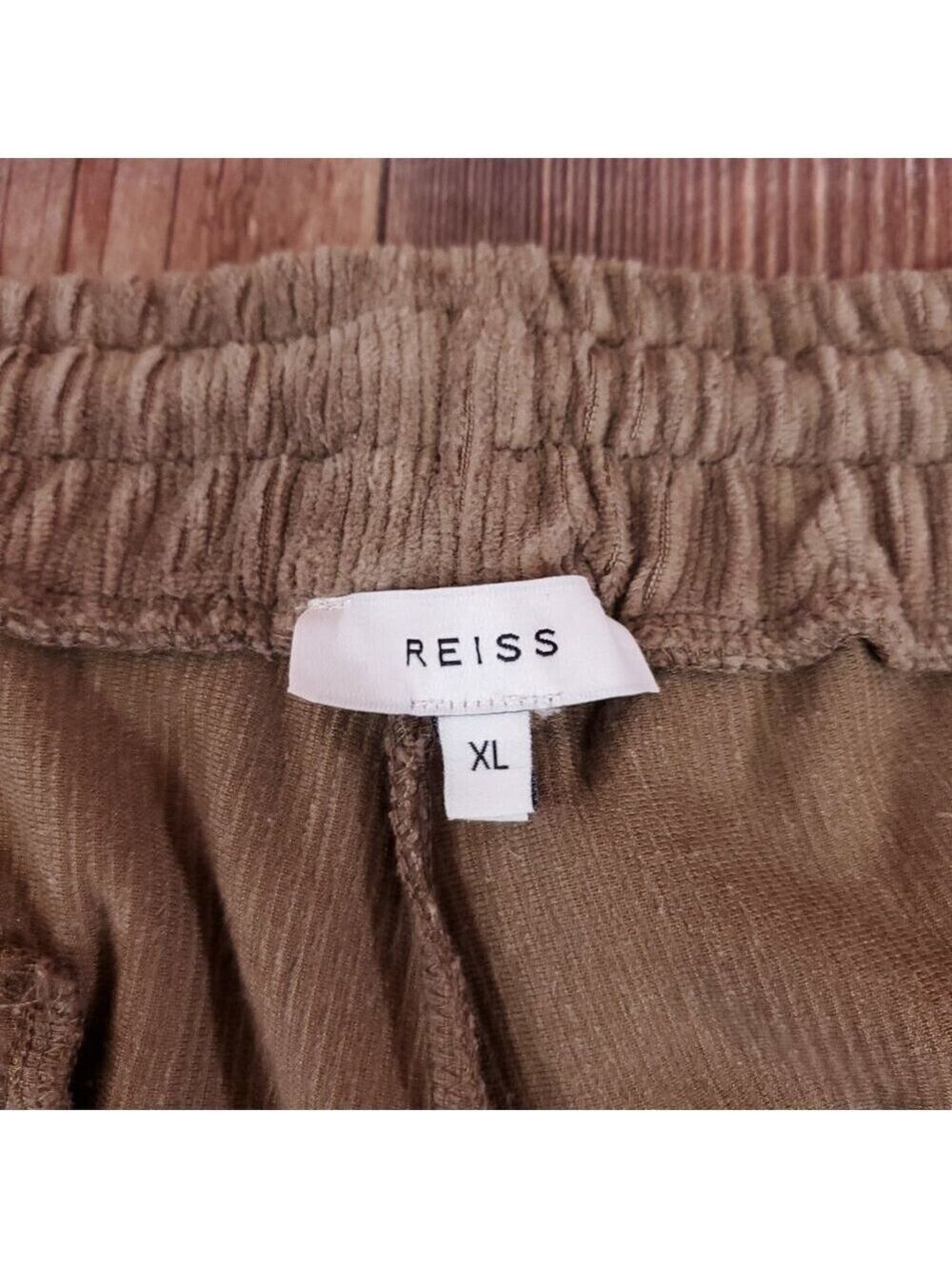 Reiss Kaiden Womens Size XL Mocha Corduroy Drawstring Stretch Joggers Pants - Picture 8 of 12
